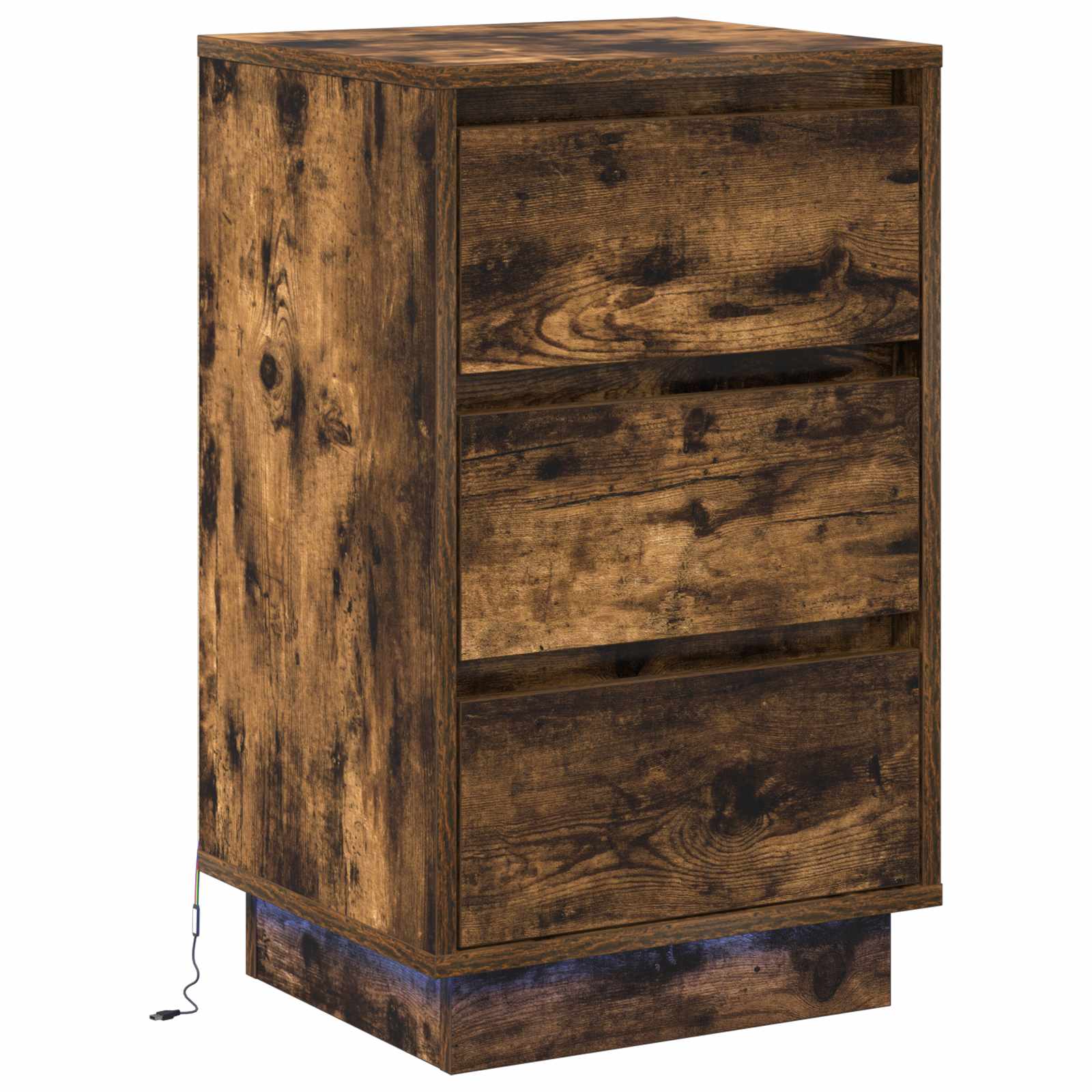 vidaXL Armario de Noche 39 x 34,5 x 65 cm Madera de ingeniería Multicolor