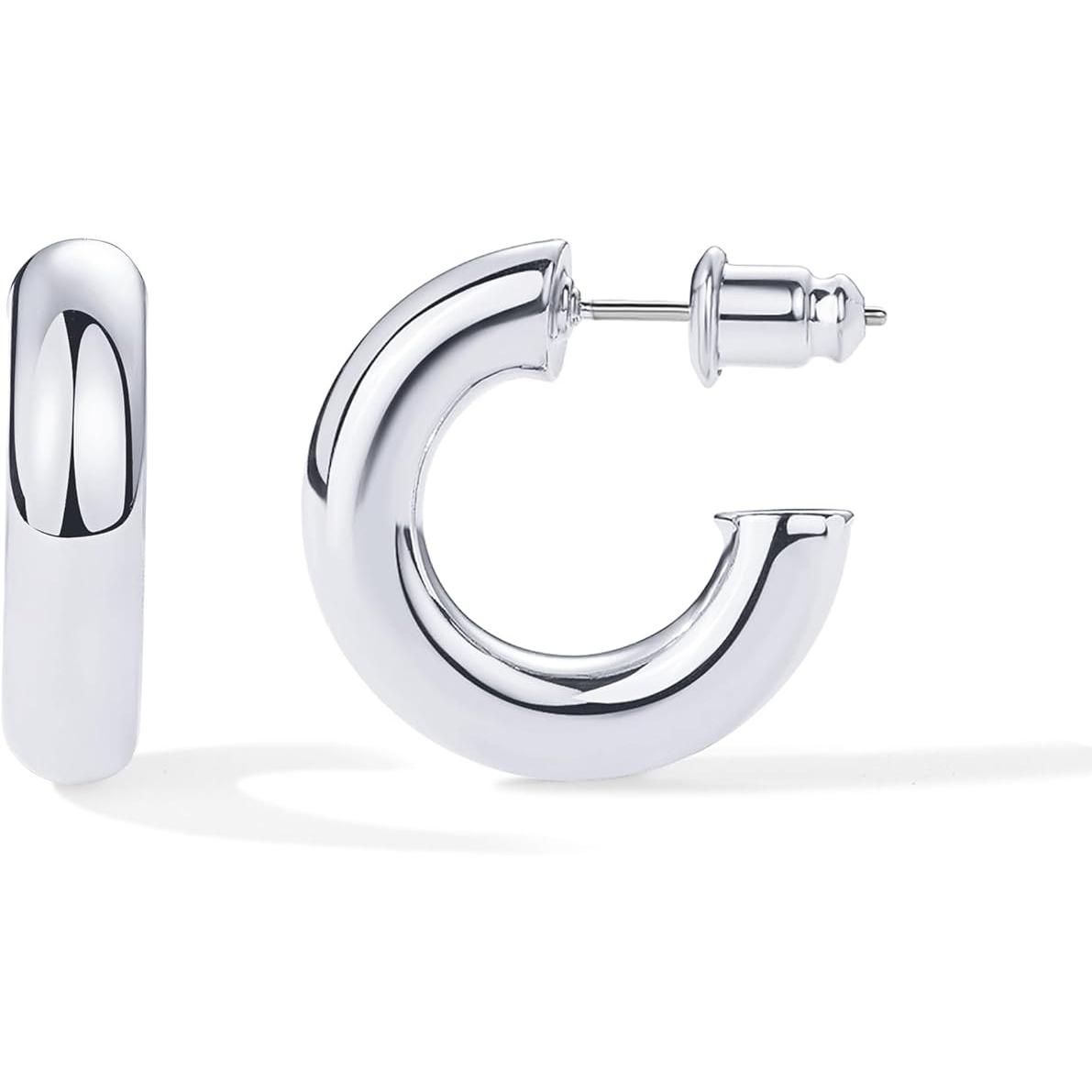 Pendientes abiertos de gran tamaño para mujer, chapados en oro de 14 quilates, pendientes de moda