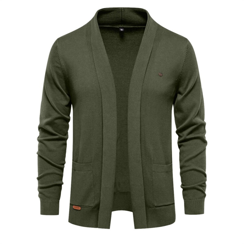 TK Suéter cárdigan informal de otoño para hombre, suéter tejido de negocios de alta calidad, Tops de Color sólido para hombre