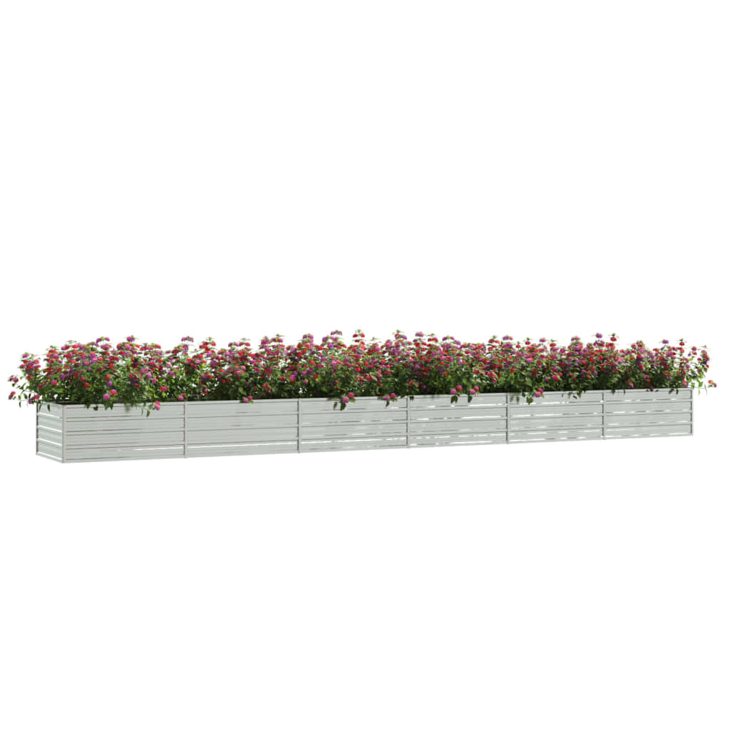 vidaXL Arriate de acero galvanizado plateado Dimensiones 160 x 80 x 45 cm, 240 x 80 x 77 cm, 240 x 40 x 77 cm y mas