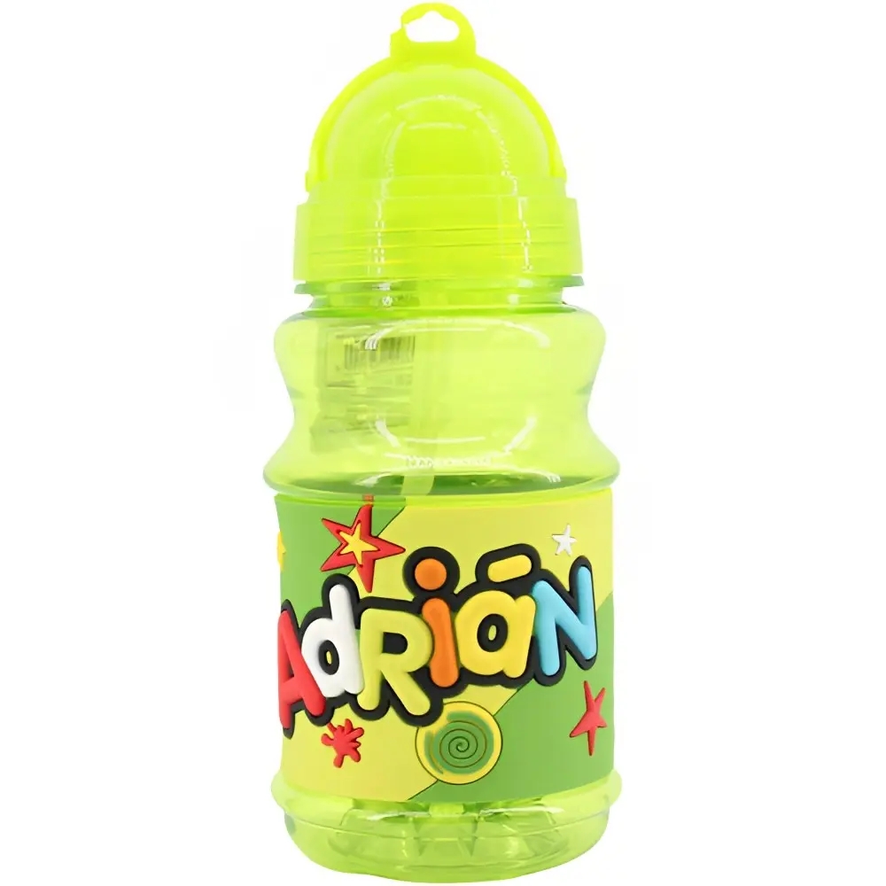 PLUS HOME Botella Agua con Nombre para Niños 350 Ml a Prueba de Fugas Sin BPA