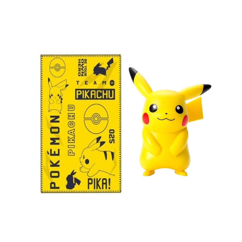 set 2 pokemon -pikachu manta polar 100*140cm con pikachu figura 10cm
