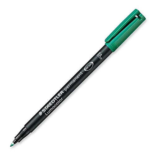 STAEDTLER - Lote de 3 rotuladores permanentes, 318F, color verde