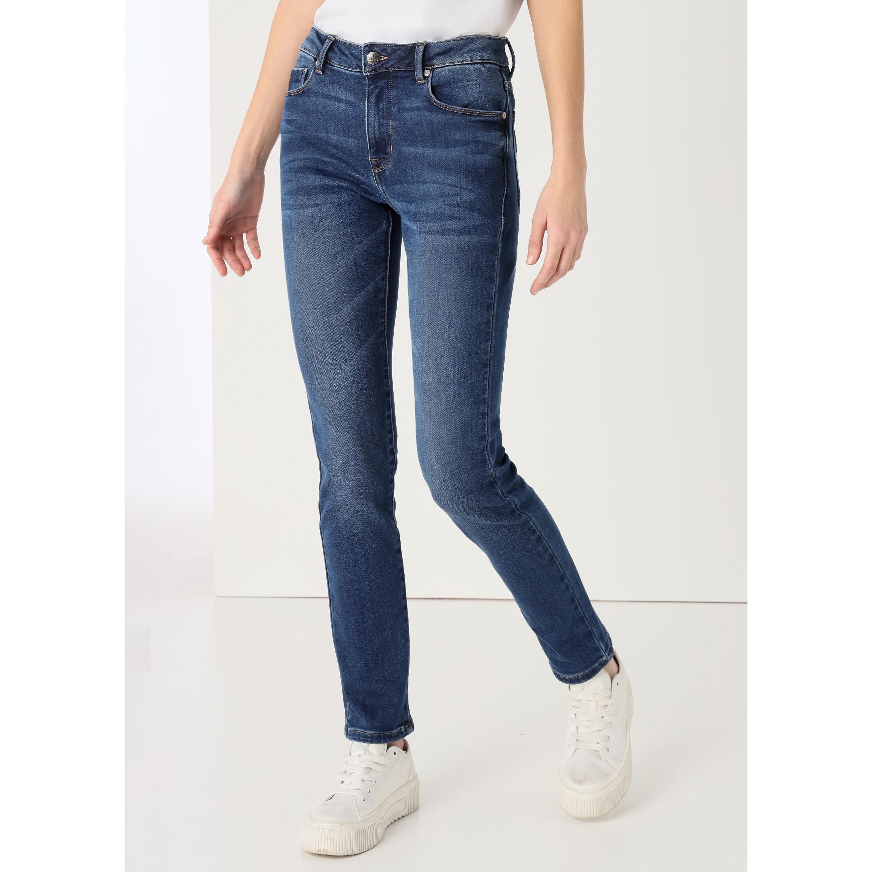 LOIS JEANS - Jeans lavado medio azul tejido brush - Skinny fit - Tiro Corto - Tallaje en Pulgadas- Tallaje en Pulgadas