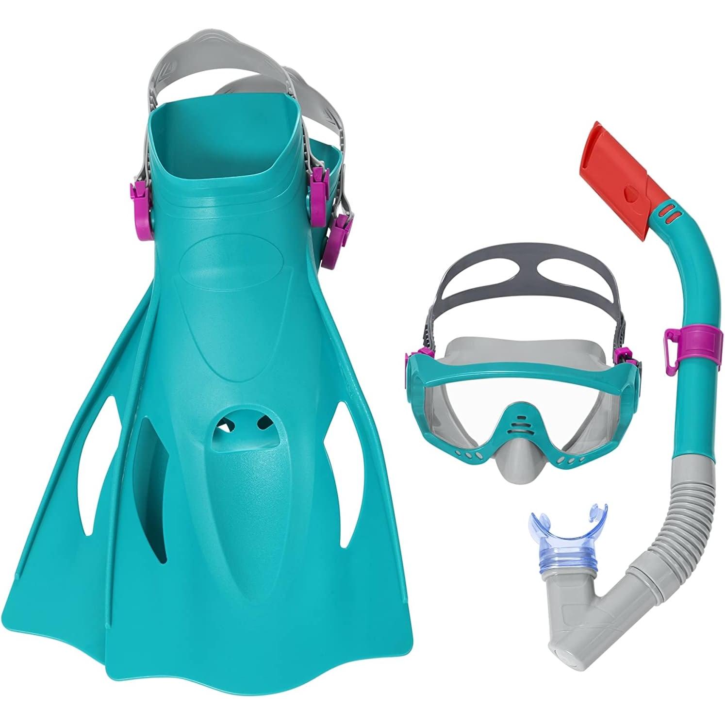 Máscara de Buceo Bestway para Adultos y Niños - Sistema de Respiración Seca - Diadema Ajustable - Vista Amplia