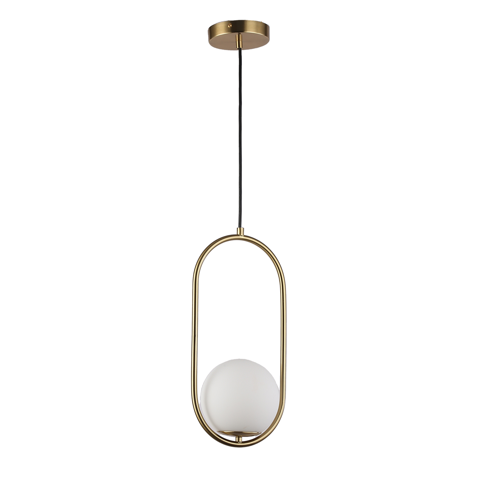 ALPINALUZ Lámpara colgante moderna de 1 luz, estilo mid-century,  con pantalla de vidrio esmerilado blanco, para interiores, base E27.