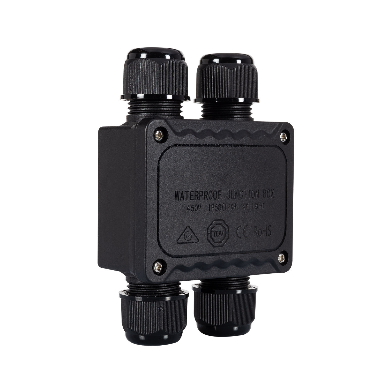 Ledkia Caja Estanca de Empalmes en H 128x80x40 mm 4 Conos IP68 Negro