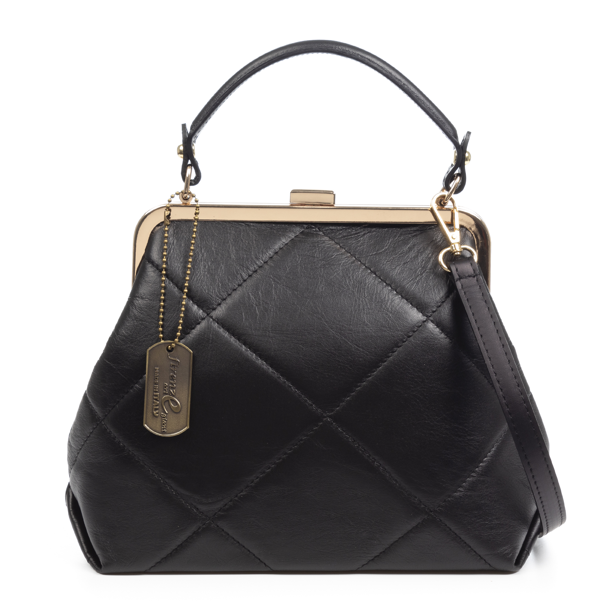 FIRENZE ARTEGIANI Arienzo bolso de mano mujer. Piel auténtica Dollaro. Fabricado en Italia 26x10x20 Cm.