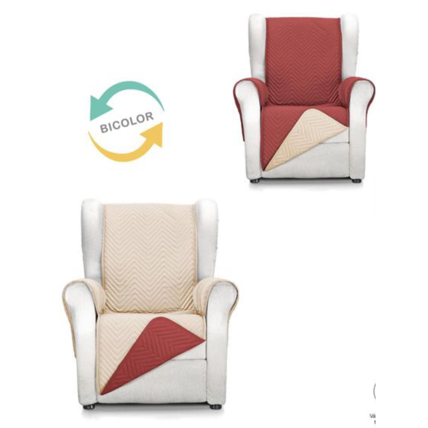 Funda de Sofá Reversible, Protector de Sofá Acolchado Bicolor con Funda Reposabrazos  1Plazs 2Plazas 3 Plazas 4Plazas