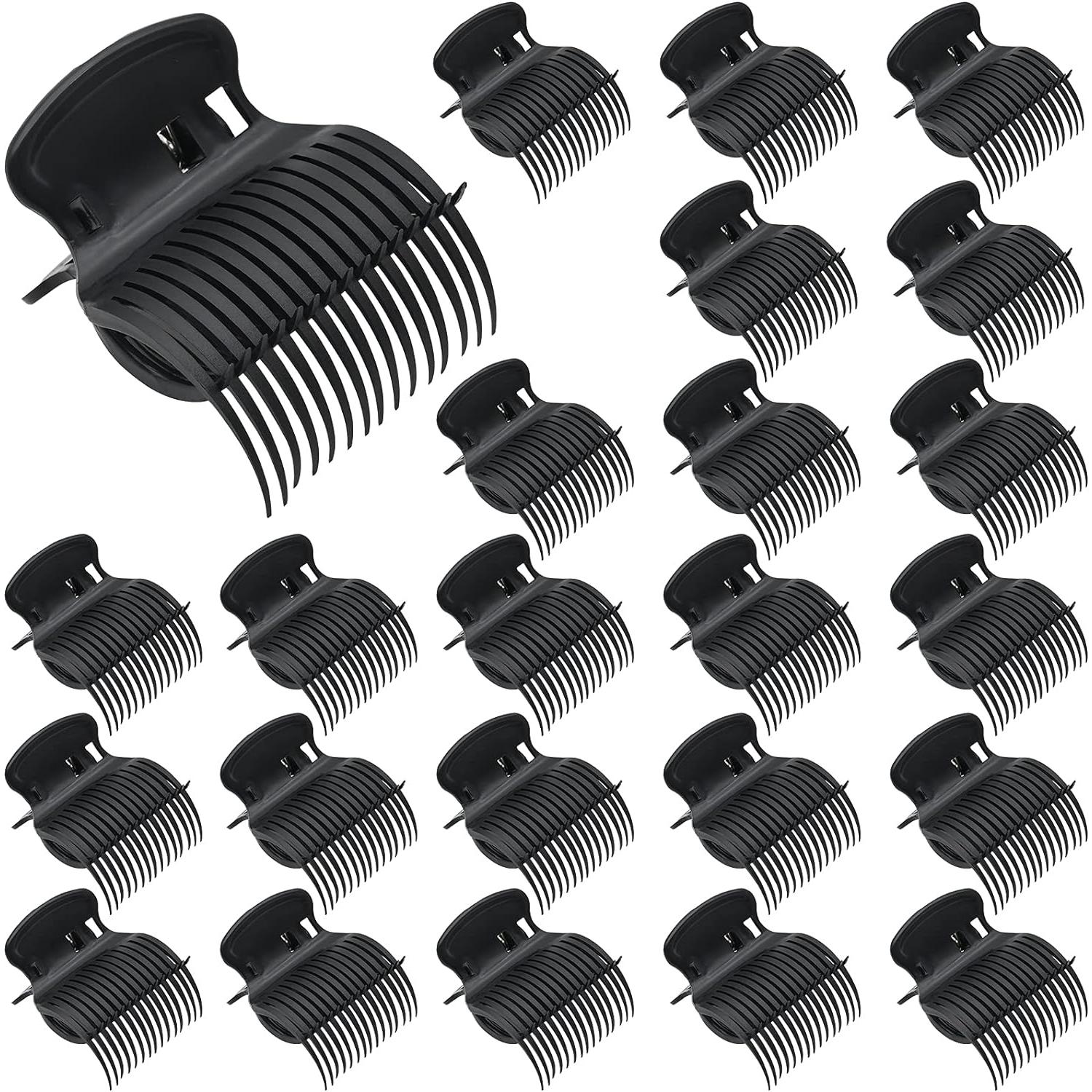 Pinzas Rizador de Pelo para Rulos Calientes | 24 Pinzas | Mjeres y Niñas | Blanco y Negro