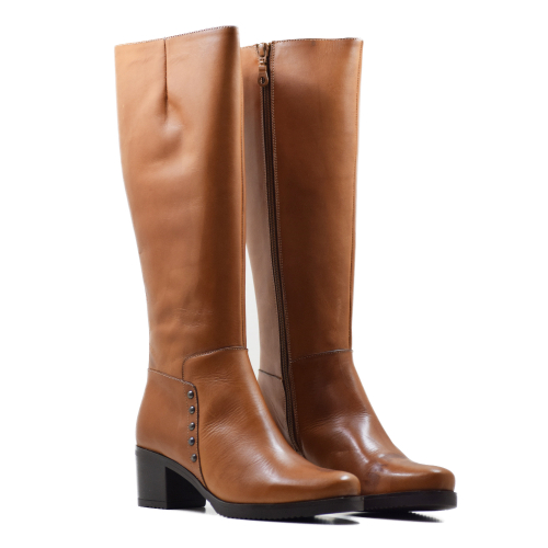 Bota Elodie Elizama en Piel Camel - Tacón 60mm - Alta Calidad