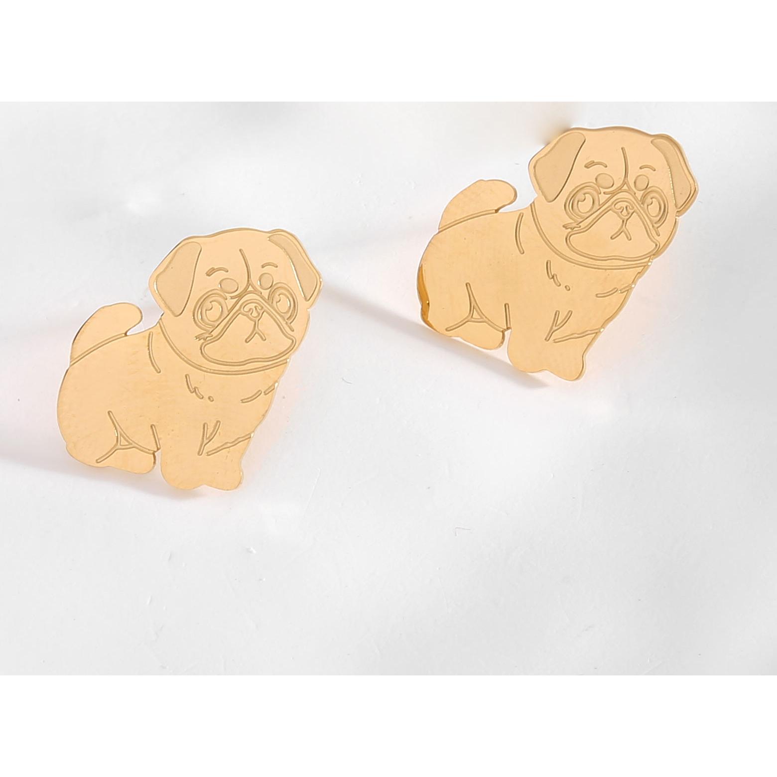 Pendientes ACERO Animal perro y gato Dorados Plateado Acero Inoxidable regalos para Mujeres Niñas Novedad Mascotas Joyería