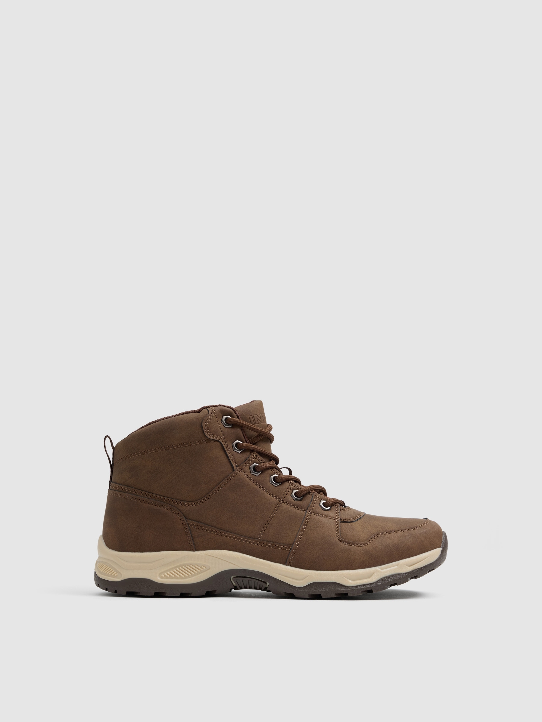 Bota montañera en efecto piel, con cremallera y cordones INSIDE