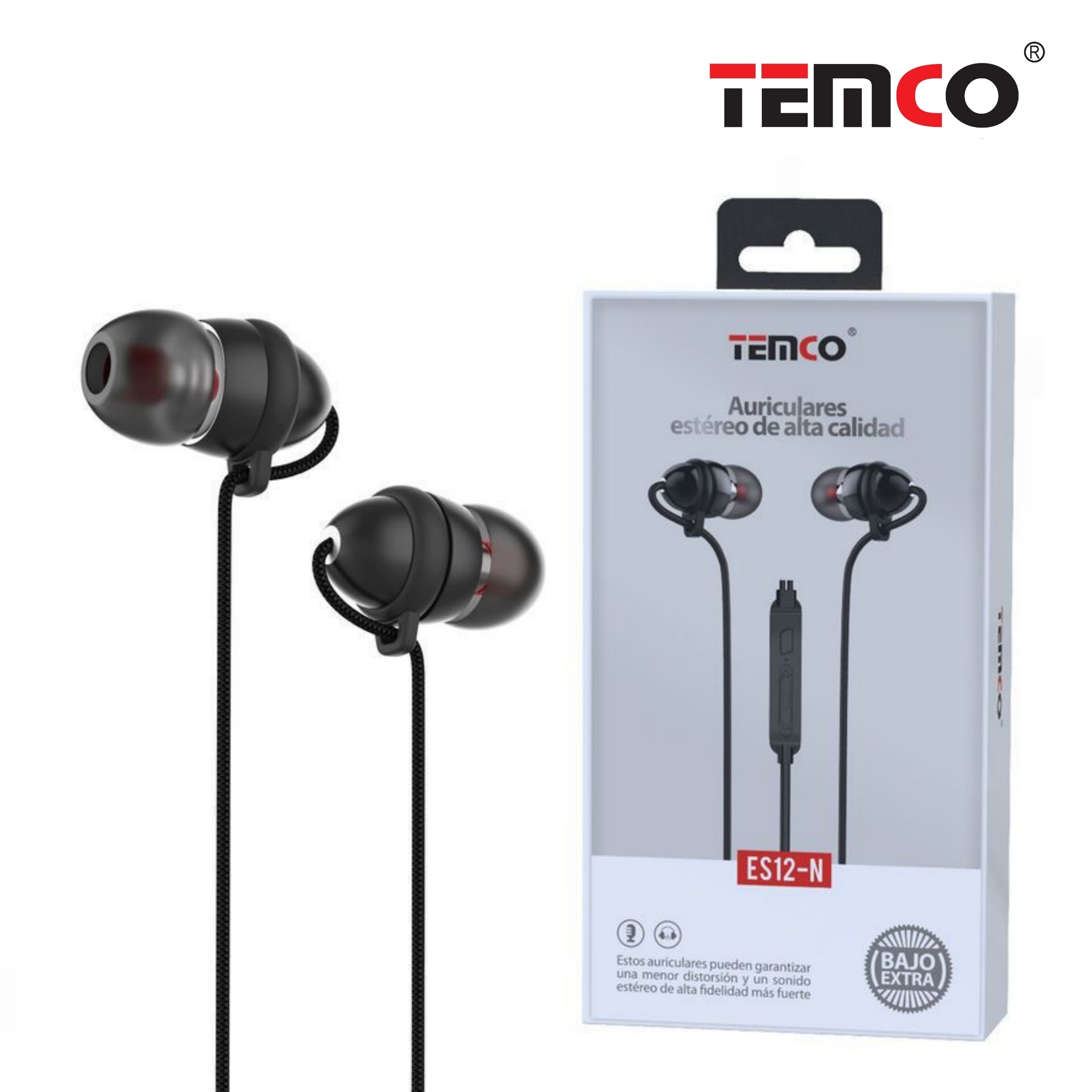 Auriculares Intrauditivos Metálico ES12 Negro