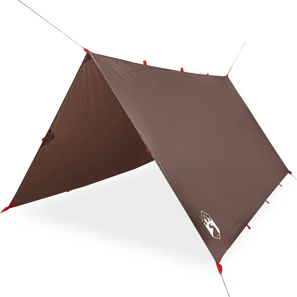 vidaXL Lona de camping impermeable marrón 366x306 cm