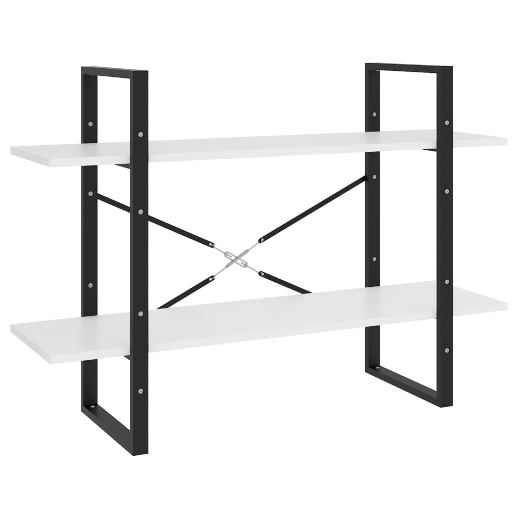 Vidaxl Estantería de 2 Niveles Madera Contrachapada 100x30x70 Cm Blanco