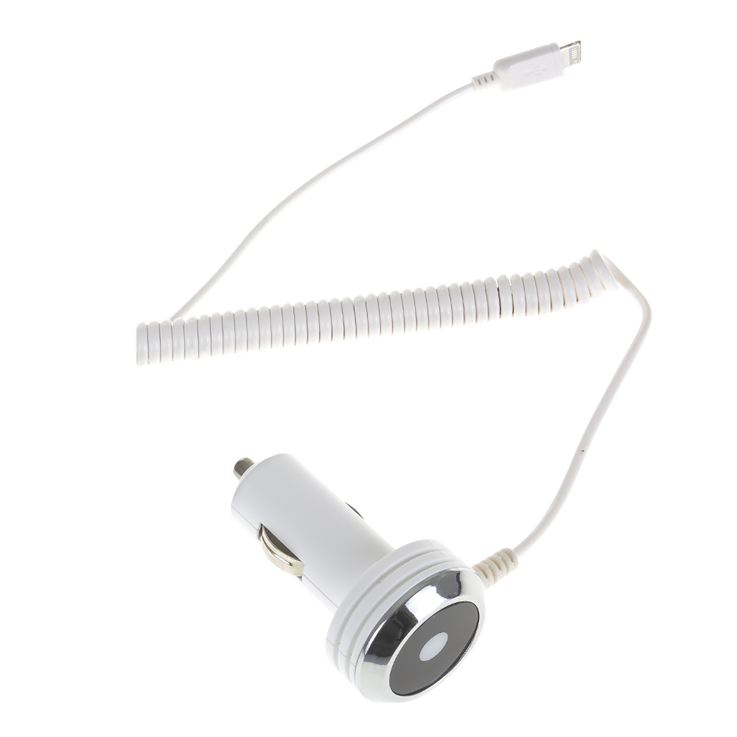 DAM. CARGADOR DE COCHE CABLE INCORPORADO LIGHTNING 8 PINS - IPHONE 5 Y SUPERIORES. 7x3x3cm