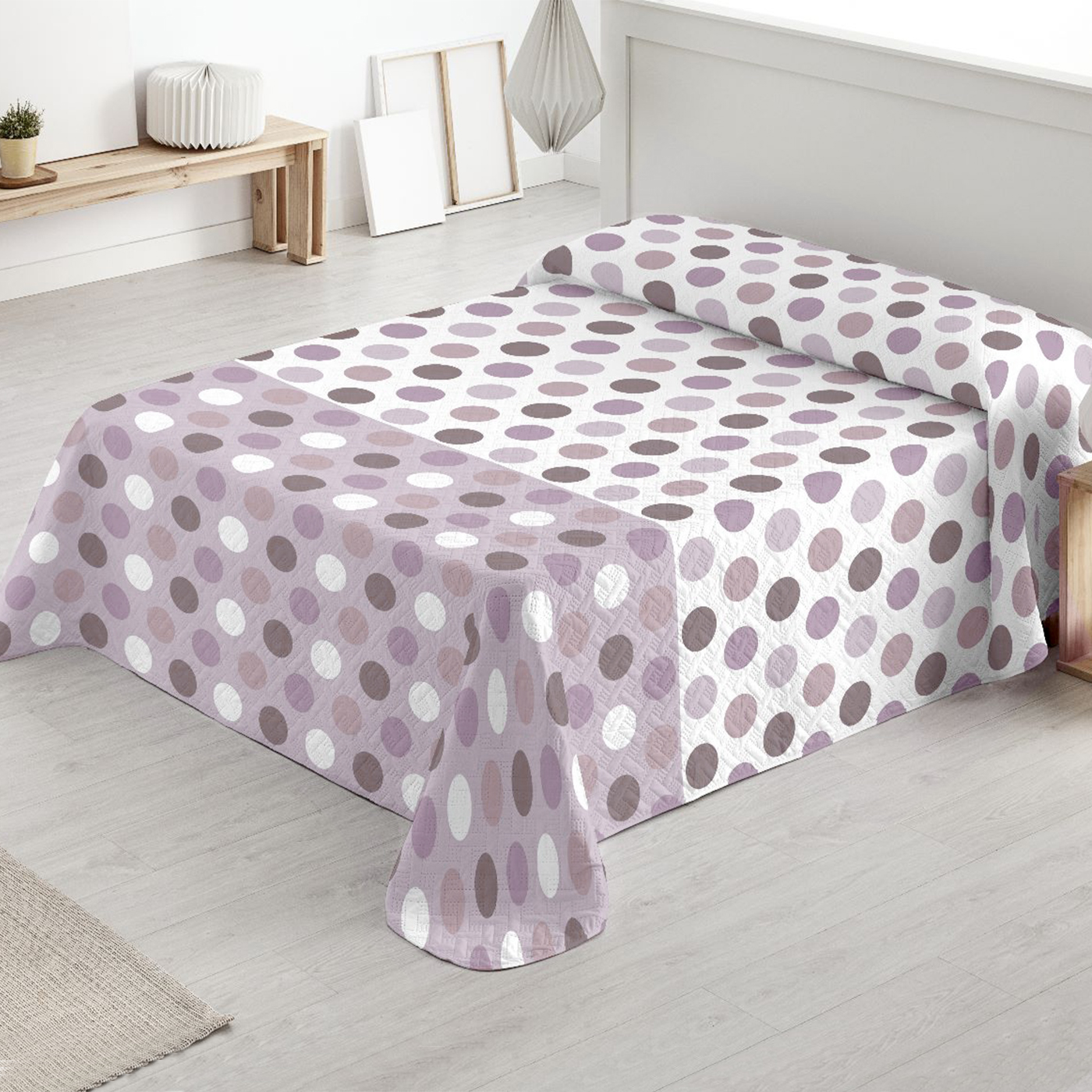 Colcha Bouti Estampada o Lisa, Multiusos para Verano y Entretiempo, 100% Poliéster, Colcha Cubre Cama Fina, Suave. Ideal para Decorar su dormitorio. Disponible en Todas Las Medidas