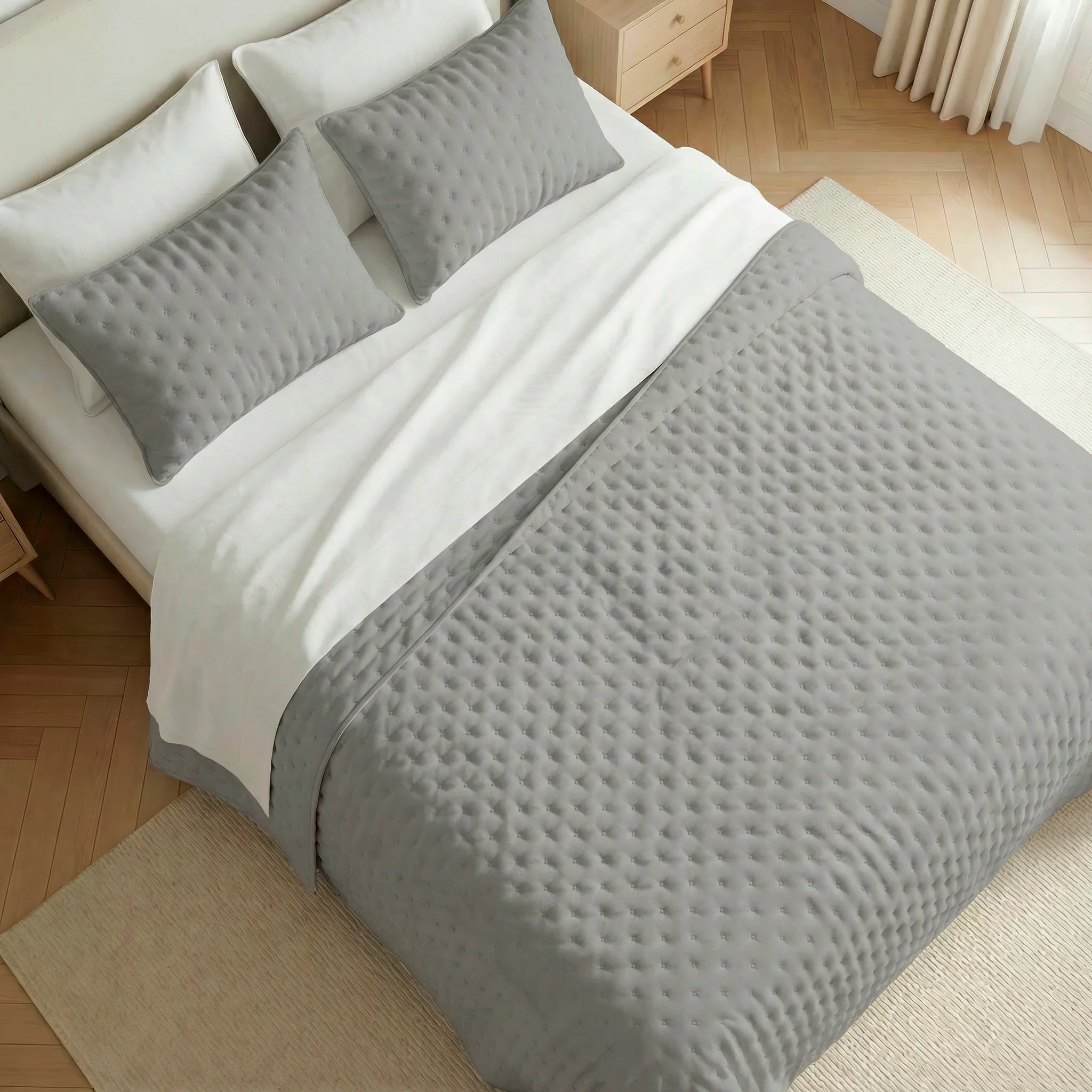 BL Belum - Colcha Boutí - Microfibra Extrasuave -  Relleno 100 Gr(Cama 80/90 - 135/140 - 150/160 - 180 - 200) Cubrecama Acolchado estrella - Ideal Primavera Verano - Fabricado en España