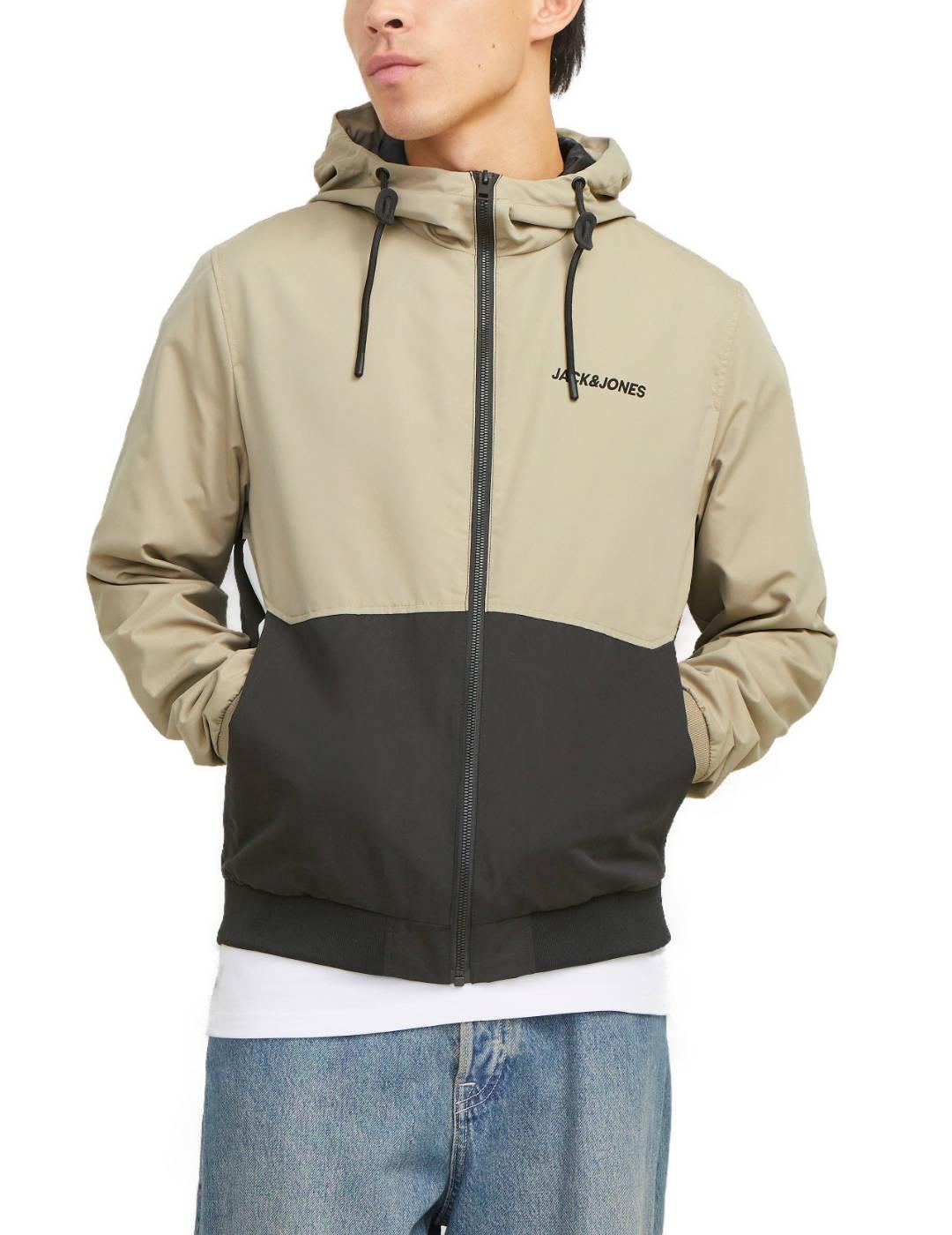 Chaqueta Jack&Jones Rush negro y beige hombre