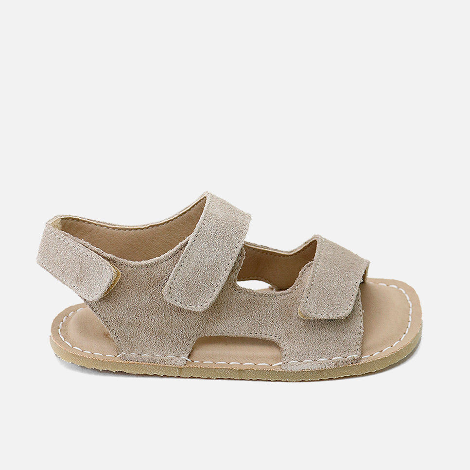 Sandalias barefoot abiertos piel afelpado piedra con cierre adherente Elisoft | Eli 1957