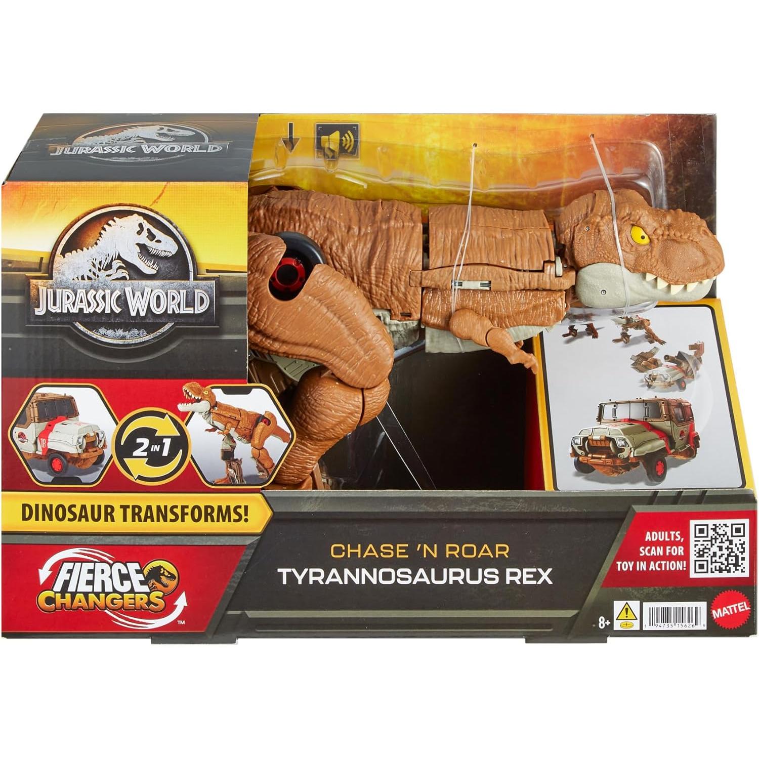 Tyranosaurus Rex Transformer atrapa y ruge Jurassic World Mattel HPD38