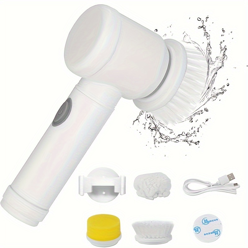 CA 1PC Cabeza de Mano para Cocina Recargable Sin Cable para Baño Rotación Automática para LimpiezaITO