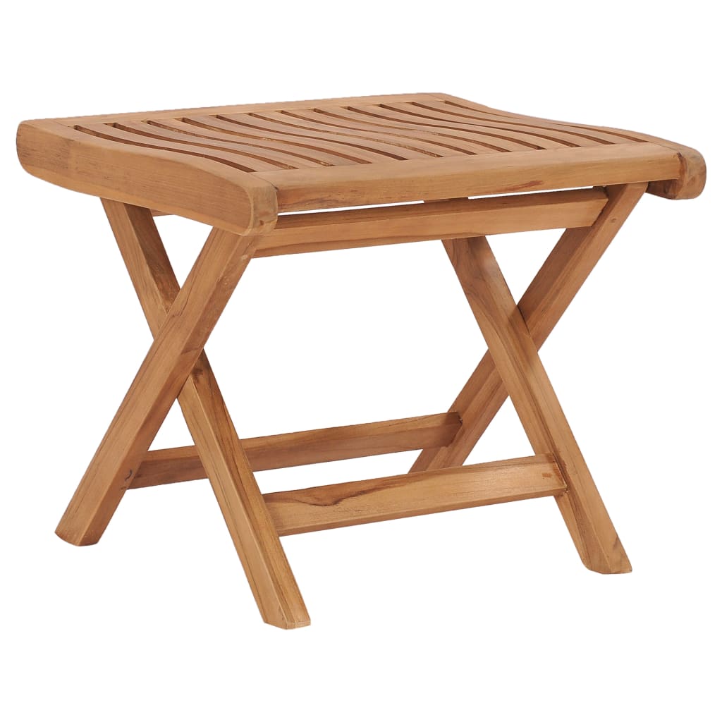 vidaXL Reposapiés plegable madera maciza de teca 46,5x49x41,5 cm