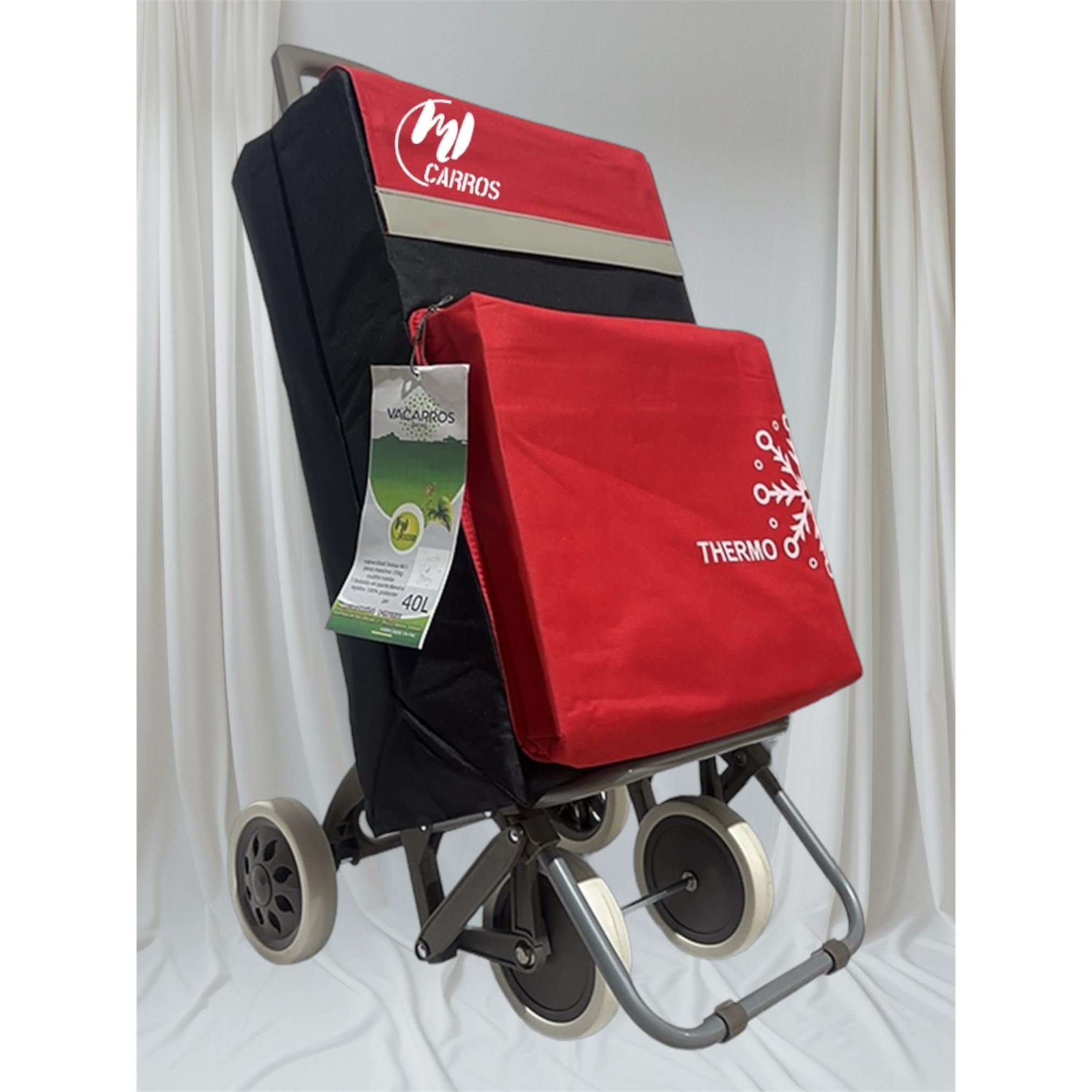 Carro Carrito de Compra Plegable [Carro Carrito] Ligero Bolsa Termo 90x30x39cm , Resistente, Plegable, con 4 Ruedas Resistentes, para la Compra de Alimentos, Capacidad de Carga 40 Litros