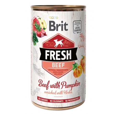 Brit Fresh Ternera y Calabaza Adult Latas para Perros 6 x 400 gr