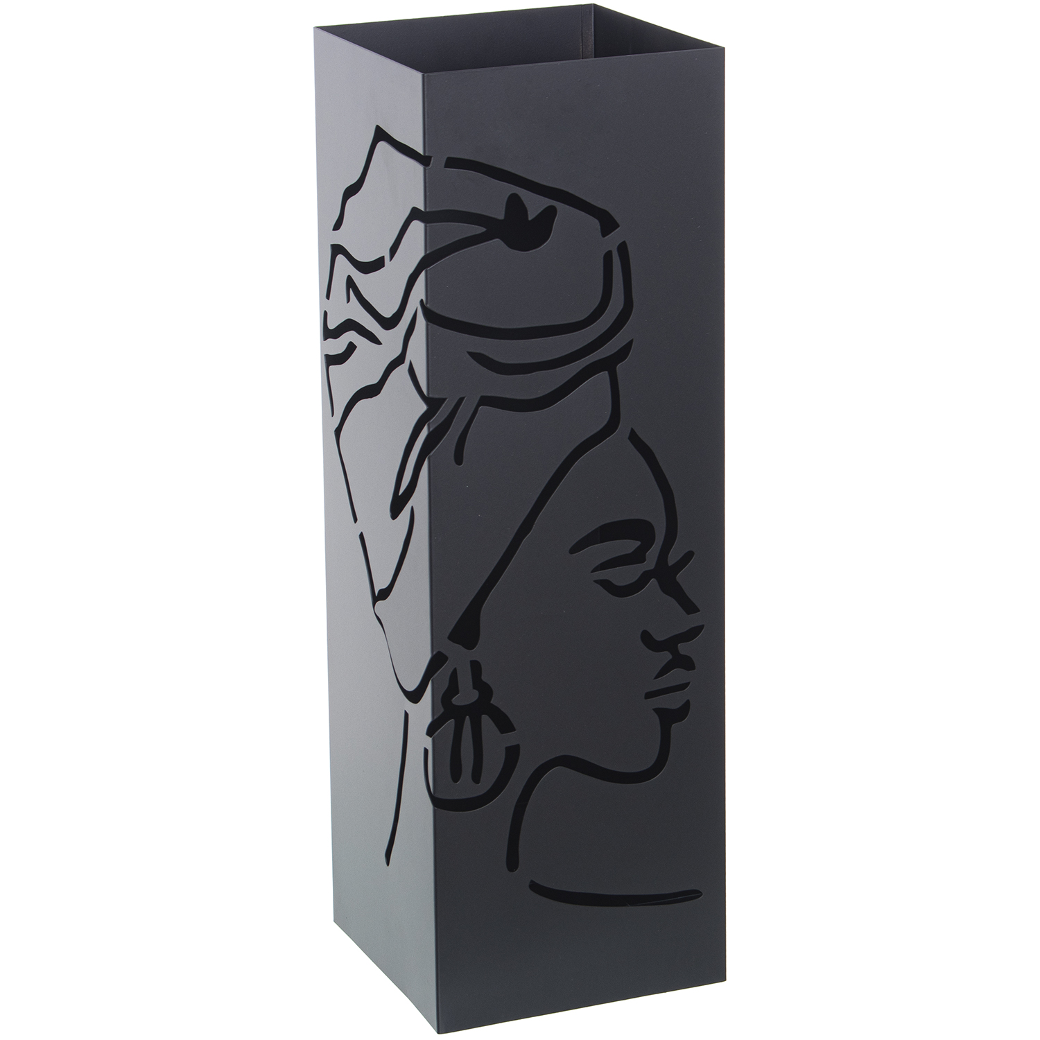 Paraguero metal negro cuadrado 16x16x49cm