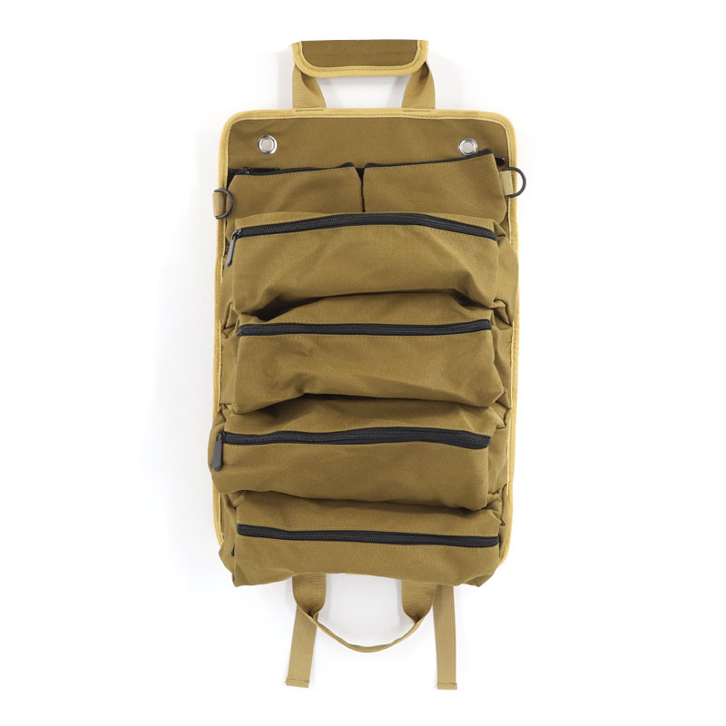 CA Bolsa enrollable multifuncional para herramientas de jardinería, electricista, carpintería, herramientas de ferretería para vehículos, bolsa de almacenamiento.