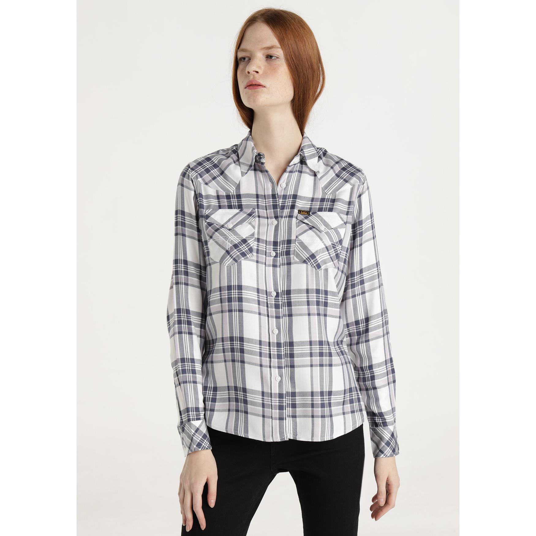 LOIS JEANS - Camisa de cuadros con bolsillos en el pecho manga larga