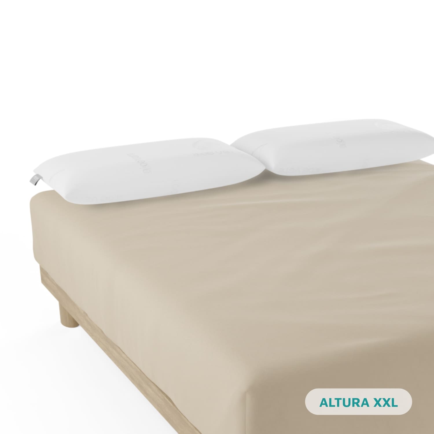 Nalui Sábana Bajera Beig 100% Algodón 180 Hilos (Camas max 34cm), Suave, Fresca, Transpirable, Lavable a 30ºC