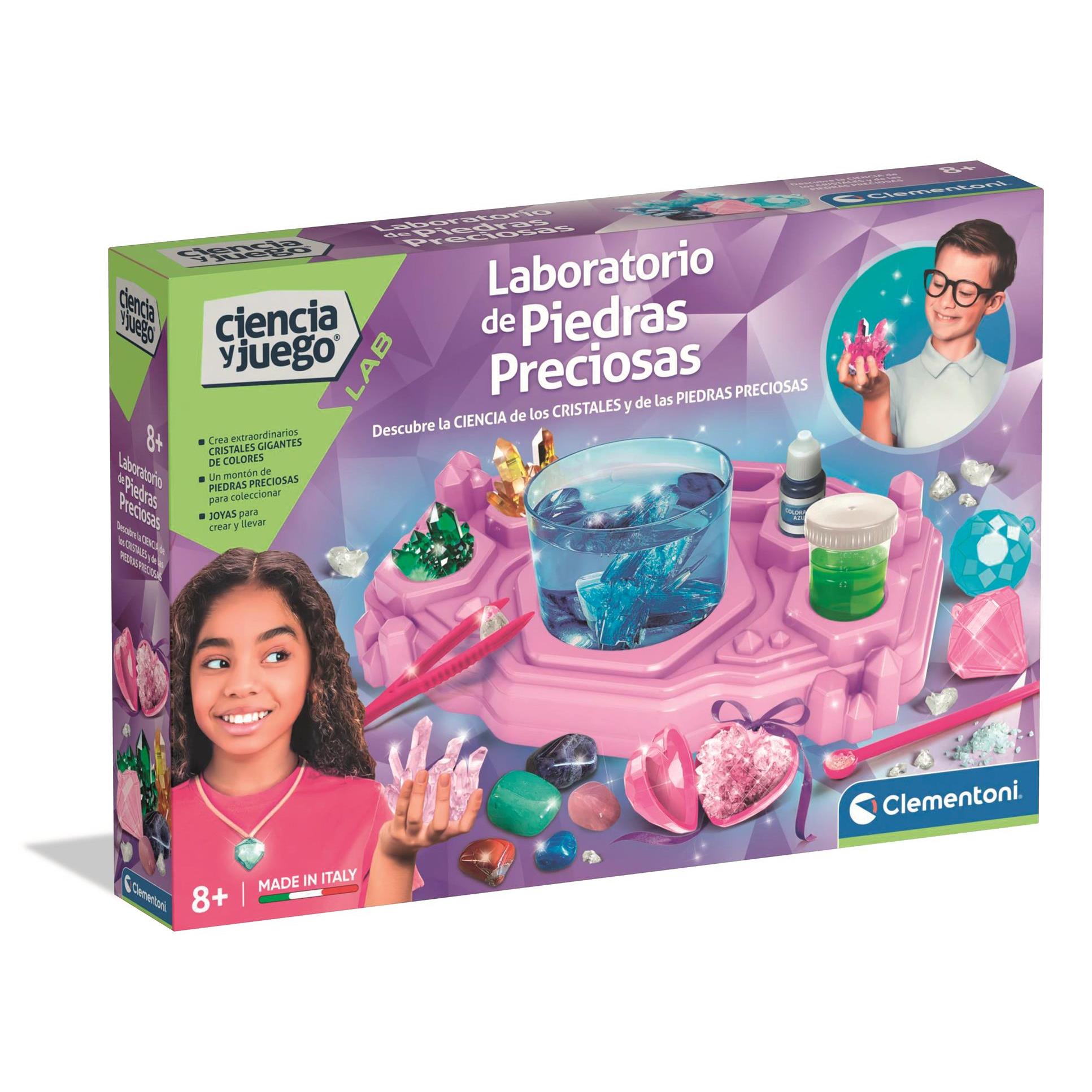 Clementoni - Laboratorio de Piedras Preciosas - Set para aprender todo sobre la ciencia de los cristales y piedras - Niños a partir de 8 años - 55631