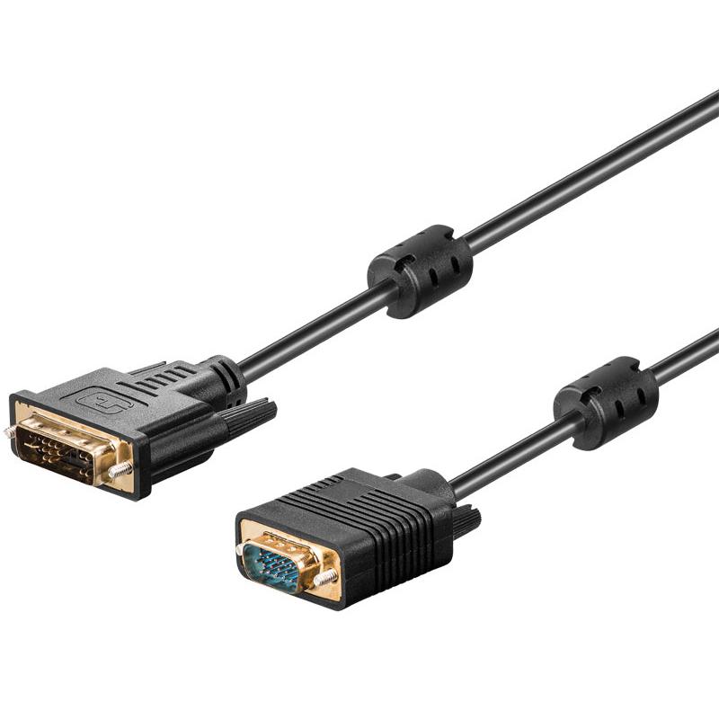 Conexión DVI-I (12+5) macho a VGA 15 pin HD macho
