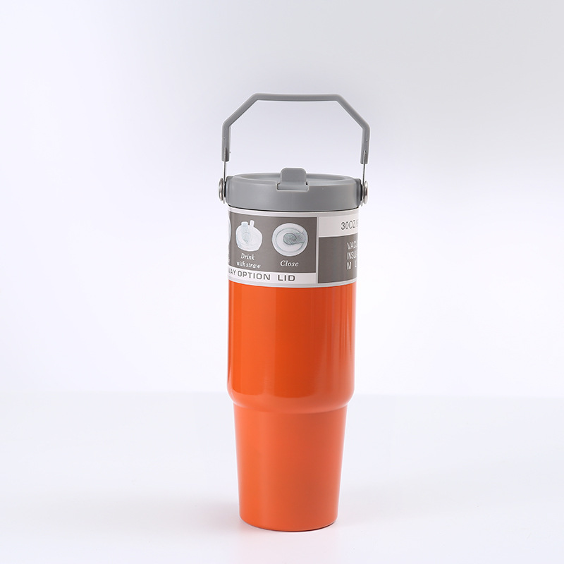 CA Termo De Acero Inoxidante Portátil De 30OZ With Pajita Y Asa De Agua Deportiva Para El Aislamiento Térmico De 6-12 Horas Para Hombres