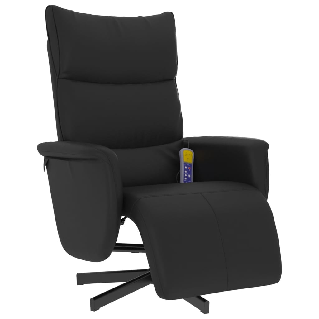 Vidaxl Sillón Reclinable de Masaje con Reposapiés en Cuero Sintético Marrón y Gris