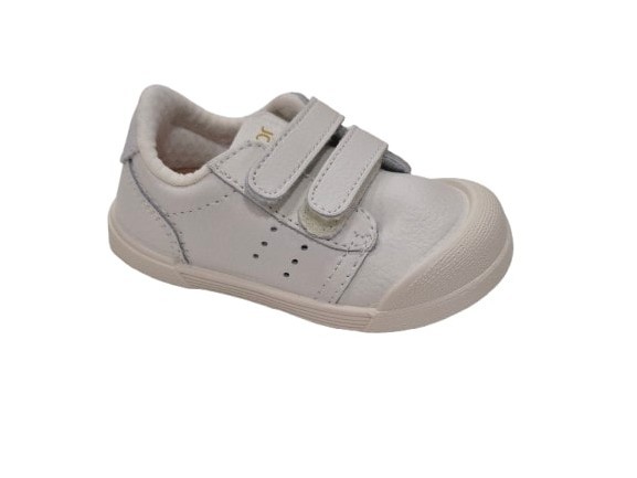 Zapatillas De Piel Barefoot Respetuosas Para Niños Y Niñas, Marca Igor, En Color Blanco, Con Rosa Y Con Verde. Igor.