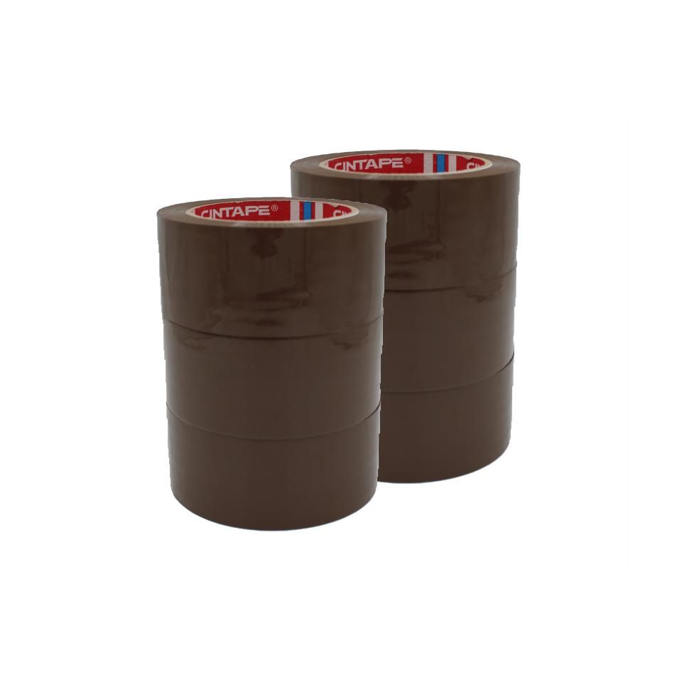 Cinta Adhesiva Color Marrón 48mm*150m Rollo de Embalaje Resistente Multiusos Paquete de 6 Rollos Cintape