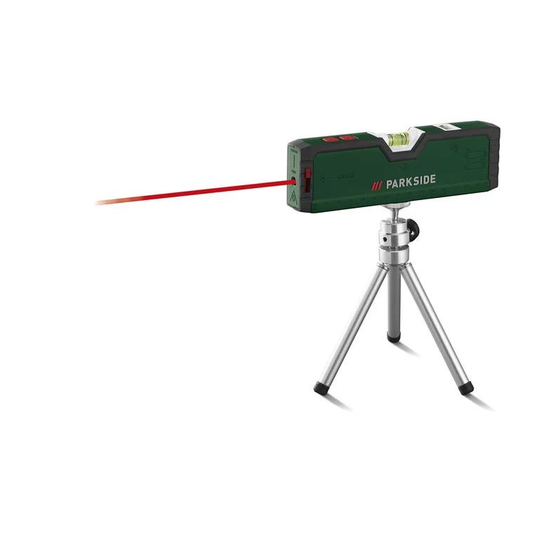 Parkside - Nivel láser y burbuja PARKSIDE con láser de línea cruzada y líneas, precisión ±1 mm/m, rango 2 m, imanes integrados y libélulas iluminadas