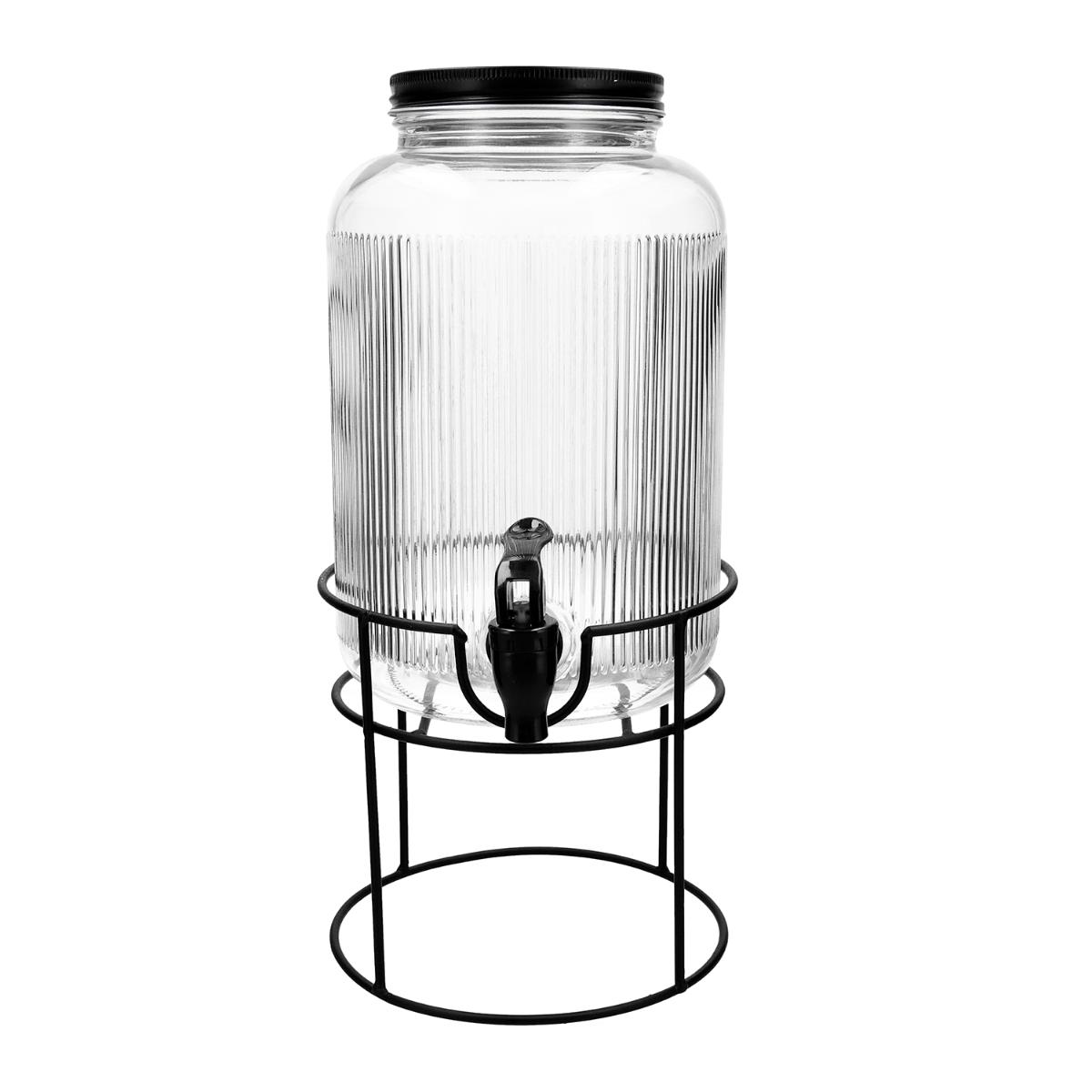 QUID MAISON Dispensador De Bebidas Vidrio 4L Transparente Con relieve Fácil de limpiar Material 100% saludable