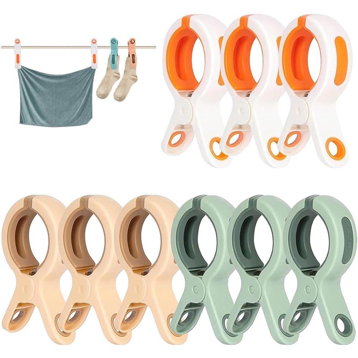 9 pinzas para ropa - Pinzas grandes - Pinzas para toallas de playa - Clips para toallas de baño - Clips para toallas - Clips para toallas resistentes - Clips para toallas para tumbonas de playa - Resistentes al viento - Toalla de playa - Clips para toalla