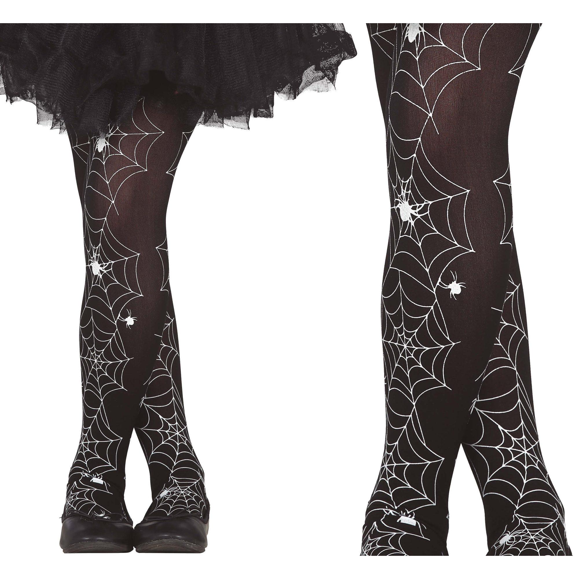 GUIRCA | Pantys de Disfraz para Niñas, Medias Fantasía con Estampados de Telarañas, Rejilla y Calaveras, Accesorio Cómodo y Divertido para Completar Looks, Ideal para Halloween, Carnaval y Fiestas de Disfraces