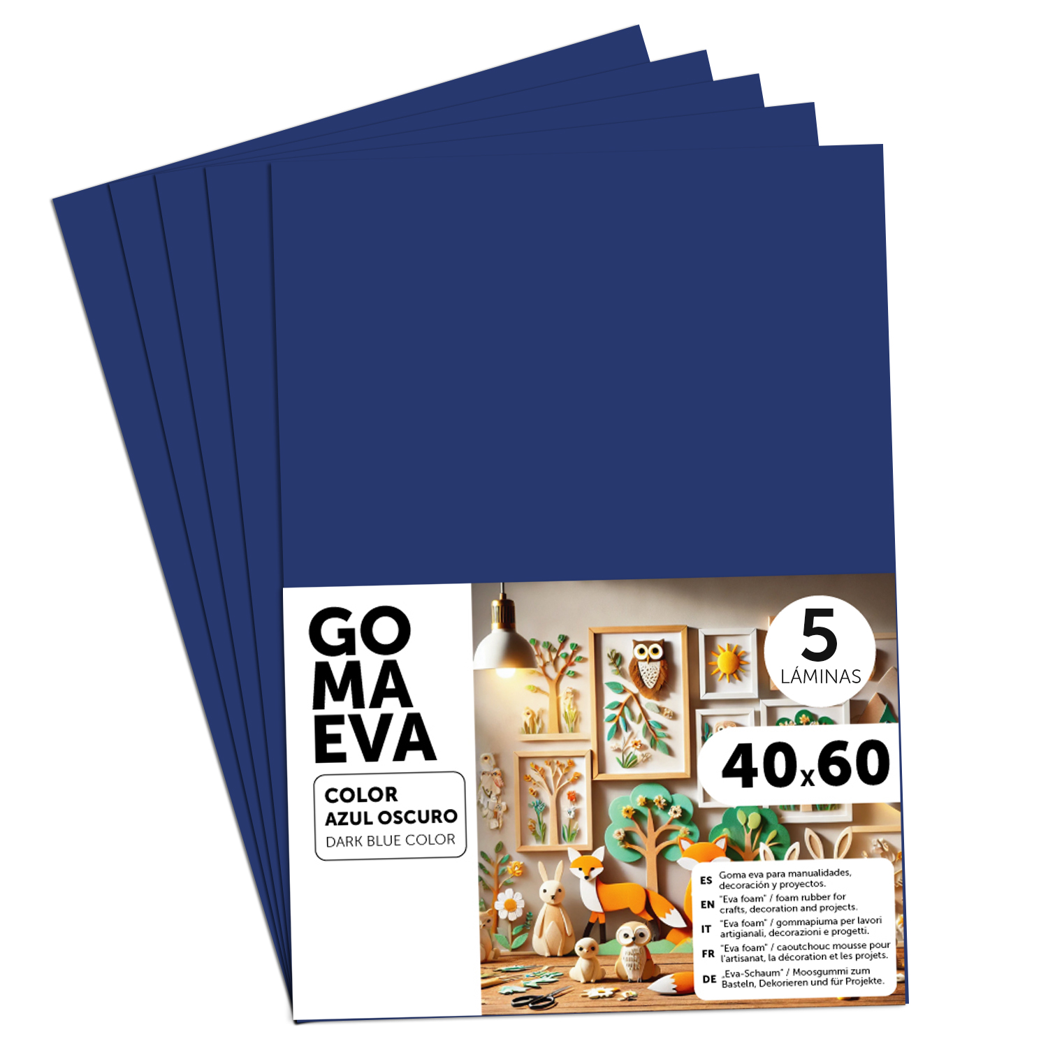 Goma Eva para Manualidades, Goma Espuma de Colores para Proyectos Creativos, Ideales para Artes y Manualidades, uso Escolar, Profesional o Artístico 40x60cm - m-office