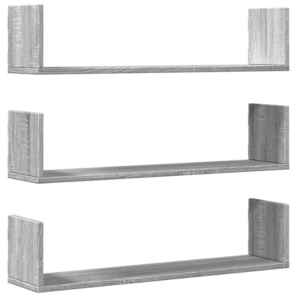 vidaXL Estantes de pared 2 uds madera ingeniería 80x18x18 cm Multicolor