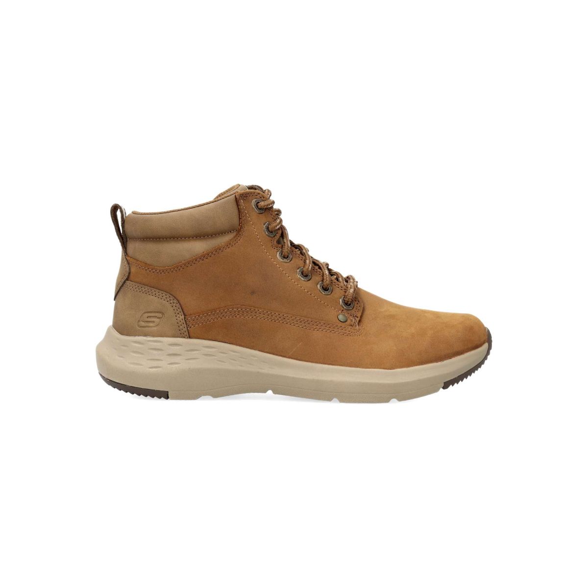 Skechers - Botas hombre Relaxed Fit: Parson - Ederic de piel con plantilla Air-Cooled Memory Foam® y amortiguación Goga Mat Arch™ para comodidad y soporte