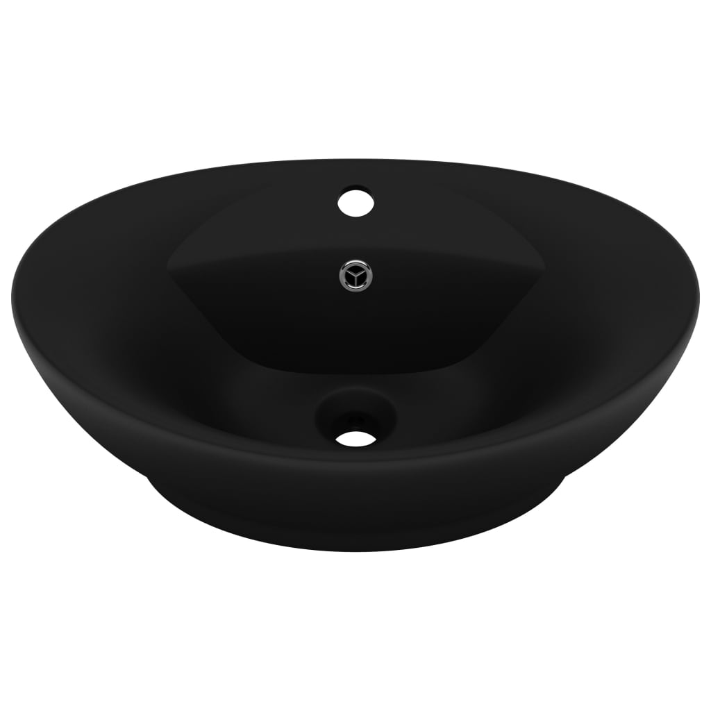 vidaXL Lavabo Lujoso con Rebosadero Cerámica 58,5x39 cm Tocador Color matte white, matte light blue, matte dark blue y mas