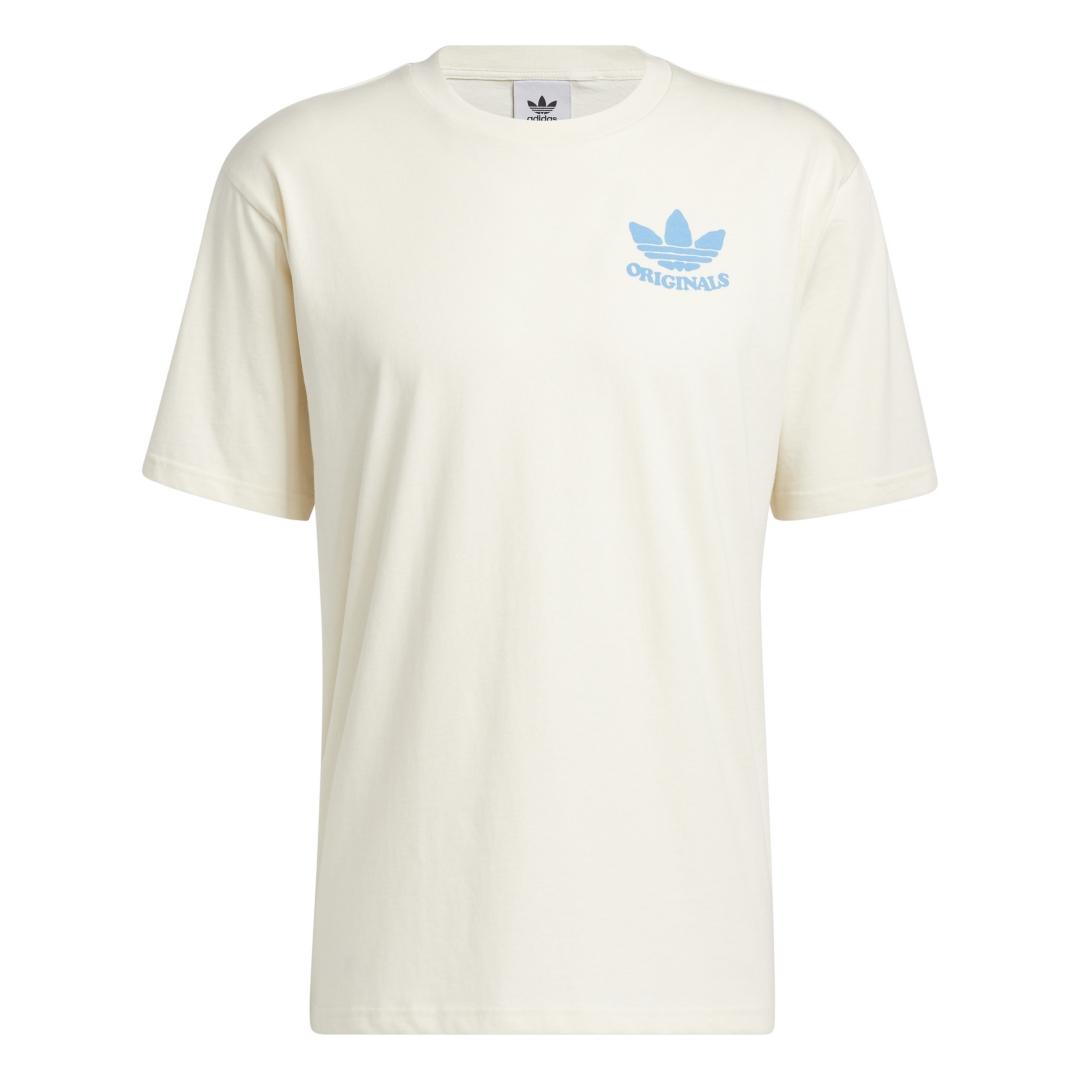 Camiseta Hombre adidas Happy Earth Crema Azul