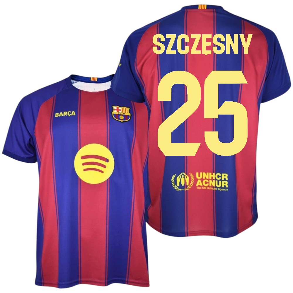 Barça - Camiseta Réplica Oficial 25/26 - Jugador SZCZESNY Nº25 - Colores Blaugrana - Tejido Transpirable - Detalles bordados.